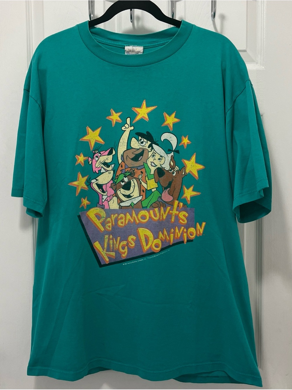 Vintage Paramount Parks Hanna Barbera Paramounts Kings Dominion T-Shirt Size XL